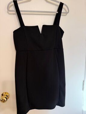 Nasty Gal Black Square-Notch Mini Dress